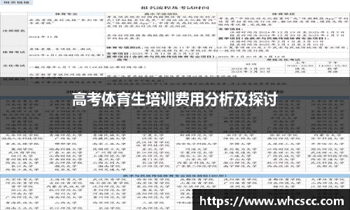 高考体育生培训费用分析及探讨
